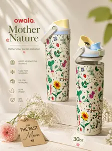 Owala Mother Nature 30oz Insulated Water Bottle – Mother Day Garden Collection Leakproof Straw Bottle, BPA-Free, Beach & Outdoor Sports Bottle