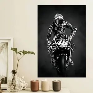 Motorcycle Canvas Art Poster - High-Quality Printed Canvas Wall Decor for Home, Office, Bedroom - Abstract Motorcycle Canvas Artwork - Unframed Canvas Poster for Room Decor