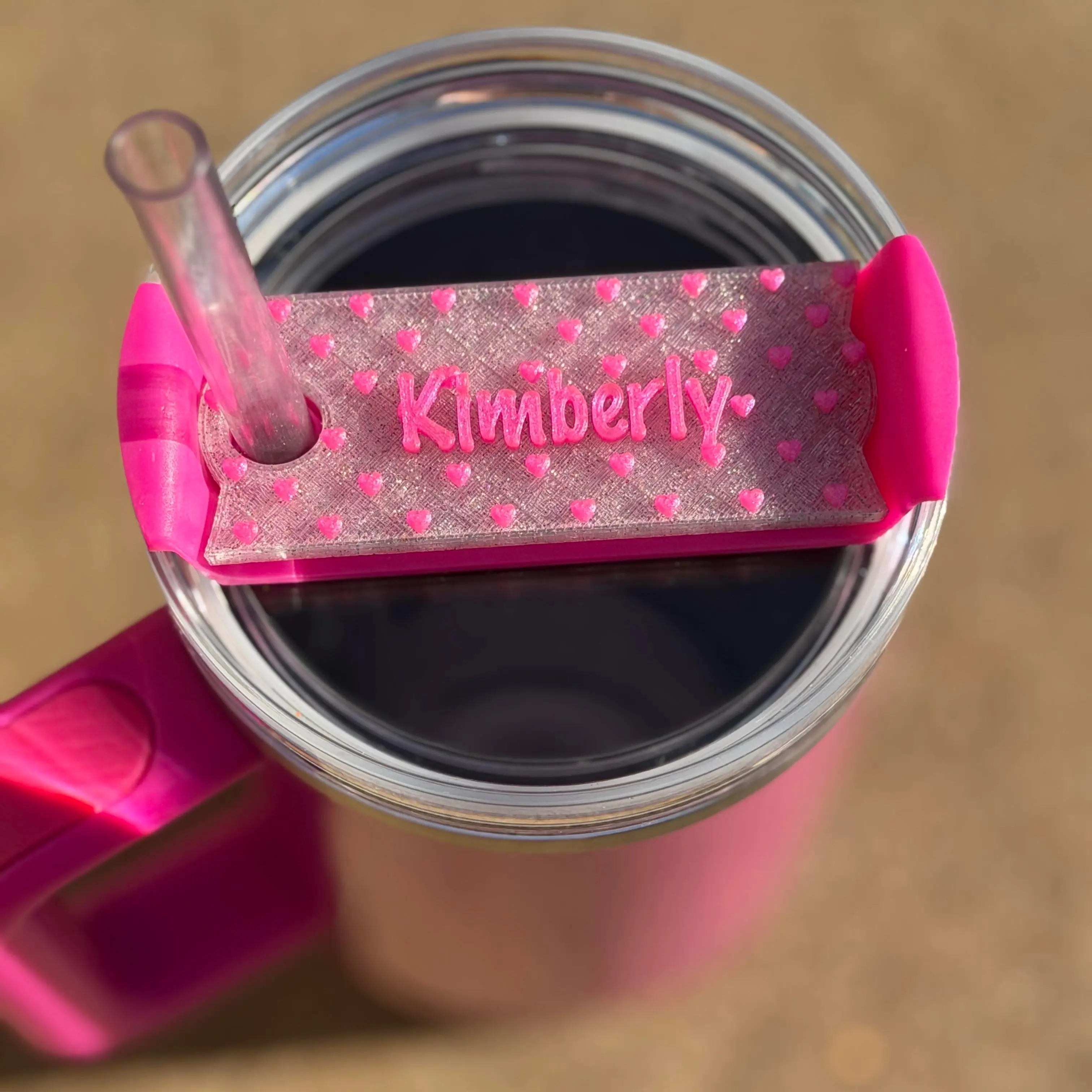 Stanley 40oz 3D Printed Heart Nameplate for Flowstate Quencher H2.0 Tumbler