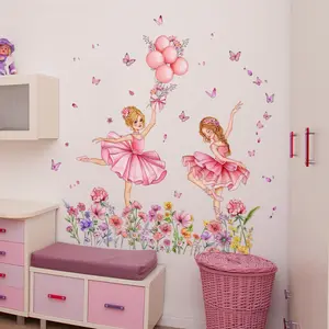 A set (30*90cm*3pcs) of fairy dance 2D flat wall stickers, home decoration self-adhesive wall stickers, Wall Art Stickers, Wall Decal, MG13509-KN