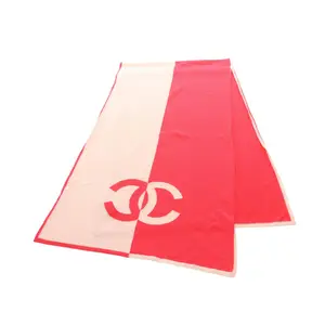 Pre-owned CHANEL Cashmere Small Leather Goods Coco Mark Stole