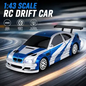 Jiabale Mini RC Drift Car 1:43, Full Proportional 4 Wheel Drive Remote Control Race Car, RC Model Car, Indoor Hobby Vehicle with Drift Tires for Boys Collection