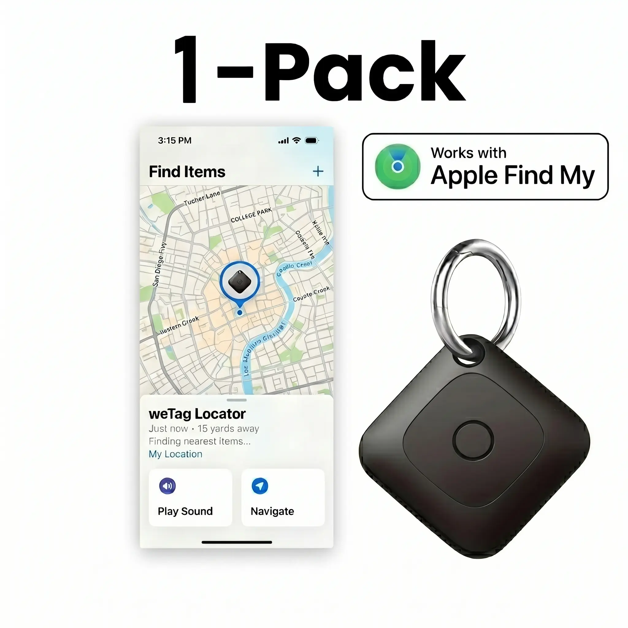 Mini GPS Vehicle Tracker for Cars - Wireless Key Finder, Wall Mount, Real-Time Tracking, 0 Monthly Fees, iOS Compatible, Manufacturer Warranty, GPS Trackers for Parents, Travelers