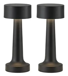 Cordless LED Black Small Table Lamps Set of 2, Portable Rechargeable 4000mAh Battery Operated Desk Lamp, 3 Color Stepless Dimming for Outdoor, Bar, Night Light, GiftKids, Restaurant, Bedside, #Summervibes outdoorfun