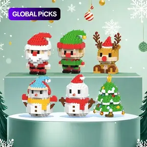 Micro-particle, Santa Claus & Reindeer Snowman Design, DIY Creative Building Blocks Model Toy & Desktop Decoration for Home & Office #GLOBAL PICKS