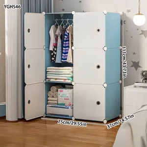 Portable Dormitory Closet, Plastic Storage Cabinet, Detachable Wardrobe Rack, Easy to Move, Bedroom Organizer, Simple Design, Wardrobe Ideas
