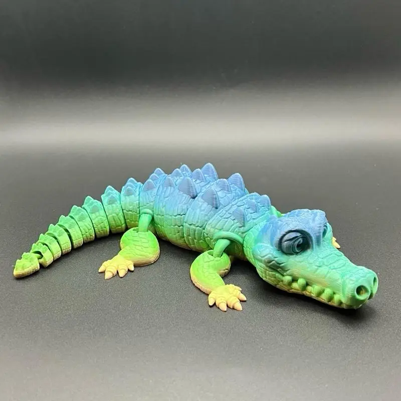 Cute Flexi Crocodile 3D Fidget Toy, Fully Articulated Design in Blue ...