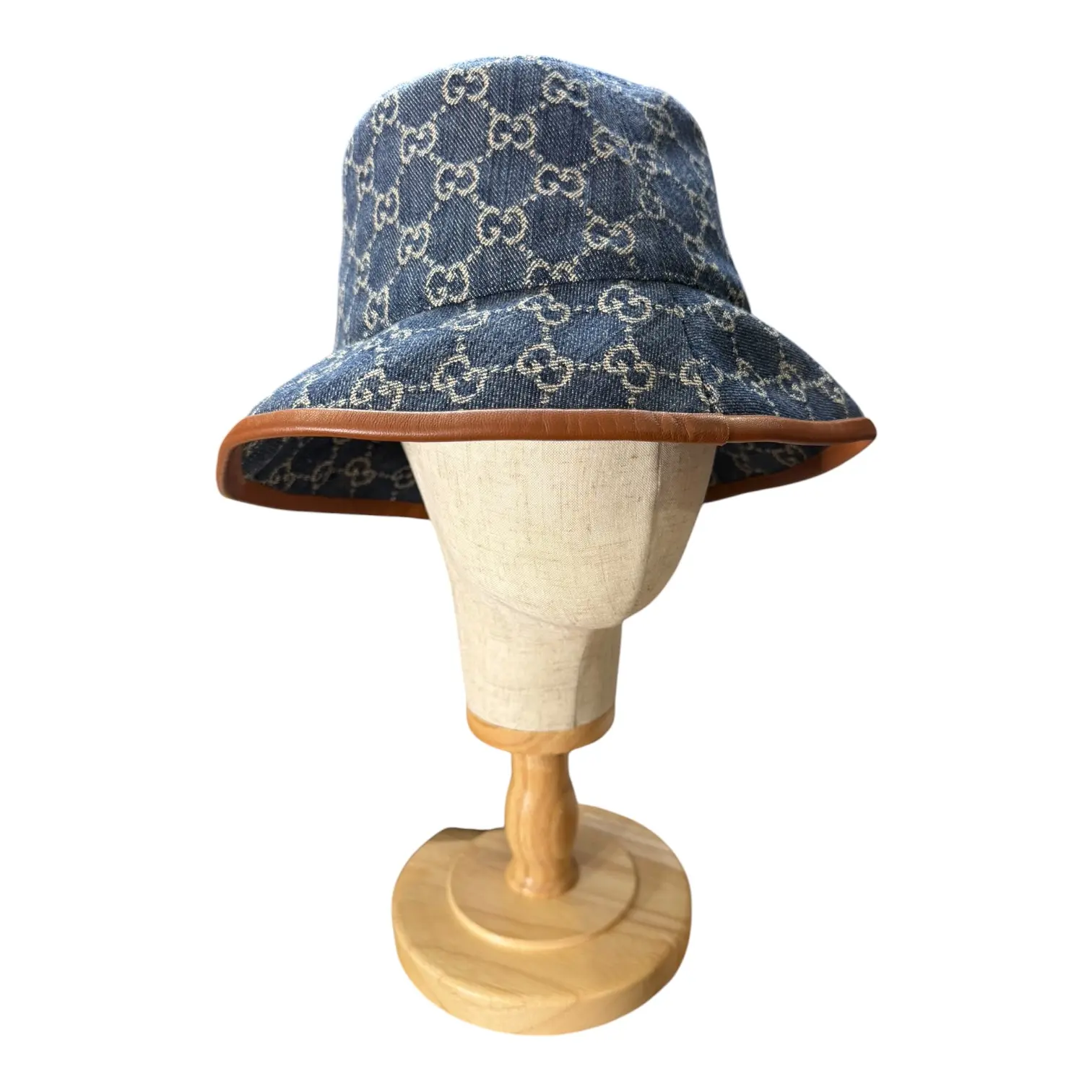 Pre-owned Gucci GG Denim Bucket Hat
