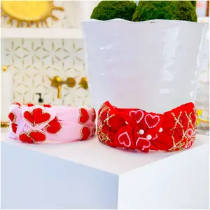Hand Beaded Valentines Headbands