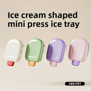 Popsicle-Shaped Mini Ice Cube Tray with Lid & Storage Bin One-Press Release BPA-Free Food-Grade ABS+PET Reusable Ice Maker for Drinks, Cocktails, Smoothies Mess-Free &Perfect for Home, Office, Parties Essential Summer Kitchen Gadget -RR