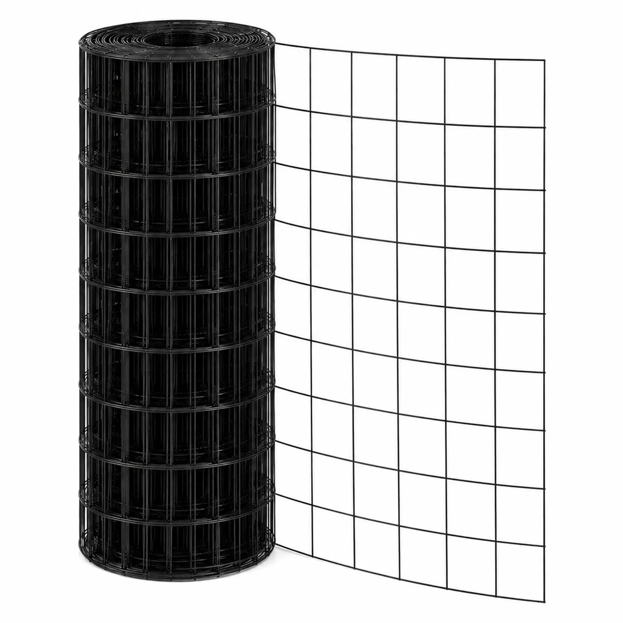 Heavy Duty Black PVC Coated Welded Wire Fence Roll - 48In x 100Ft, 2" x 4" Mesh Size, Weatherproof, Easy to Cut Outdoor Fencing, 15-20 Year Durability for Garden, Dog Enclosure
