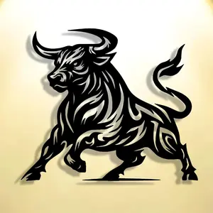 Bull Head Design Wall Art, Modern Metal Wall Decor, Wall Hanging Decor for Home Living Room Bedroom Office, Home Decor, Poster