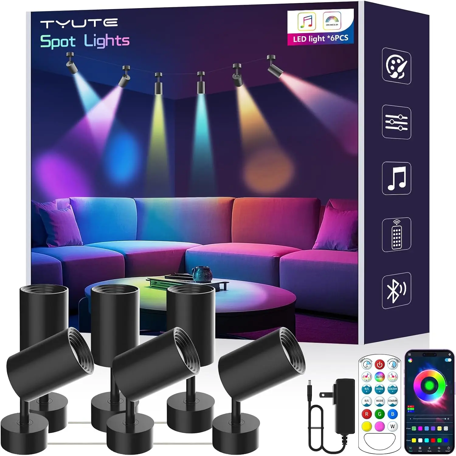 RGB Spotlight Indoor, Color Changing LED Uplighting Accent Spot Light