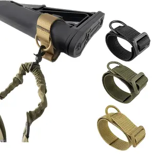 Universal Heavy-Duty Tactical Sling Adapter with Sturdy D-Ring, Hook Carabiner - Reinforced Nylon Fabric for Enhanced Durability - Perfect for Hunting, Outdoor Activities, and Tactical Operations