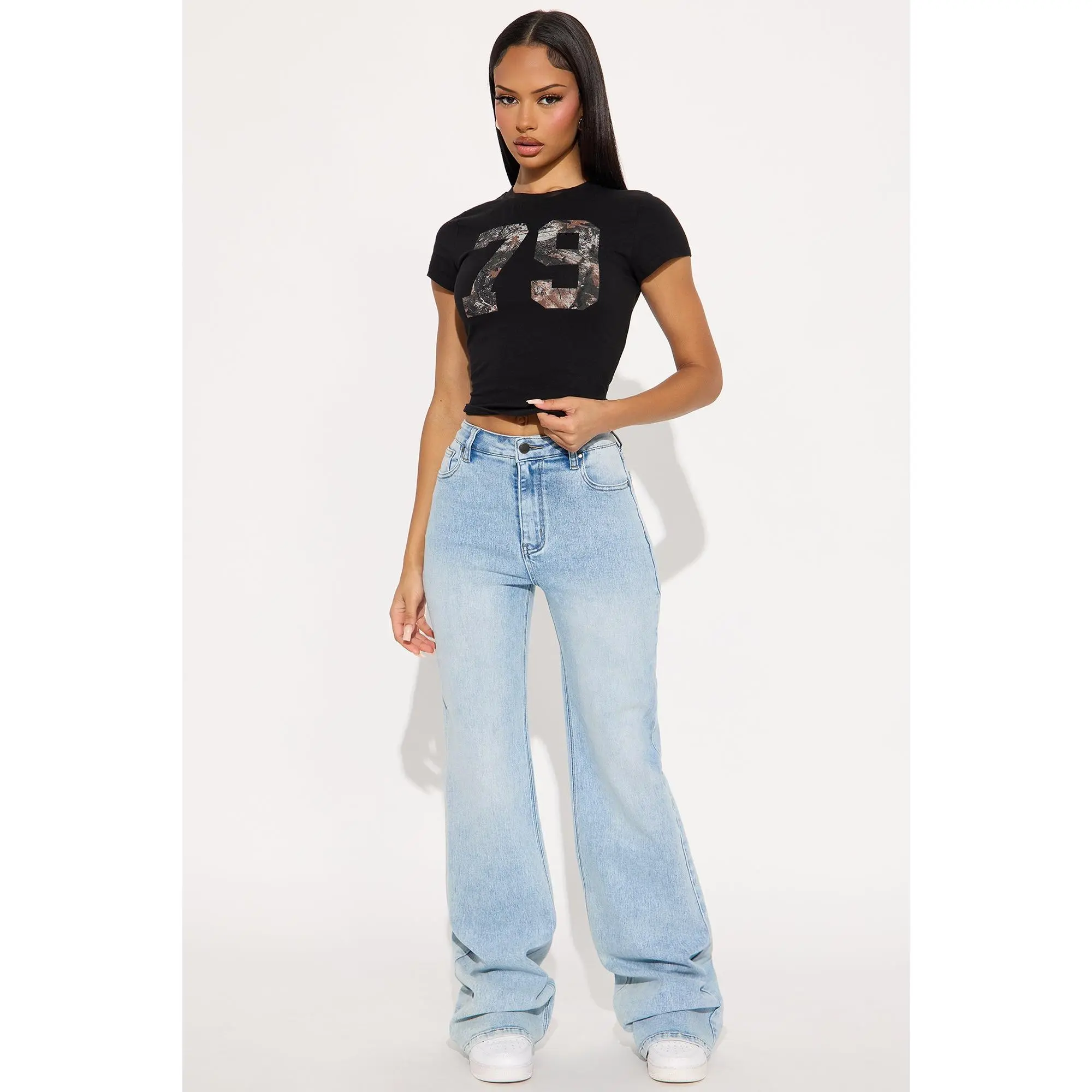 Tall Make My Day Stretch Wide Leg Jeans - Light Wash