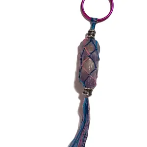 Natural Amethyst Stone Keychain for Good Luck