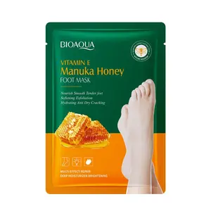 BIOAQUA Vitamin E Manuka Honey Foot Mask 1pair Nourish Smooth Tender Feet Softening Exfoliation Hydrating Anti Dry Cracking Moisturizer Moisture