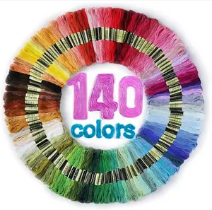 LOVIMAG Embroidery Thread Floss 140 Colors Friendship Bracelet String Making Bracelets Cross Stitch Kit Supplies Thin Yarn Sewing Patterns Polyester Strings Crochet Braces Wrap Colored Rainbow Crafts