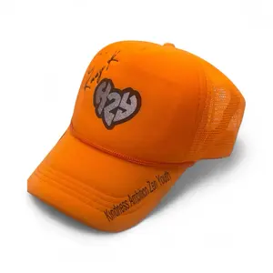 Kazy Kulture 1of1 ORANGE TRUCKER with Built-in NFC Technology Unique Design for Individuality and Style Cotton Material