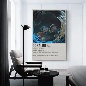 Vintage Movie 90s Room Aesthetic Coraline Print Home Decorations Posters for Room Aesthetic Wall Art Unframed Ornaments Artistic Ocean Inspired Design wall decor wall art posters