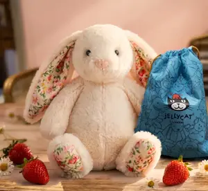Jellycat Bashful Bunny Plush Toy - Ultra-Soft Floppy Rabbit Stuffed Animal with Floral Liberty Ears, Cute Gift for Kids & Plush Collectors (Baby Shower, Easter Occasions)