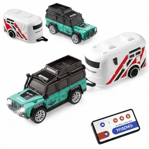 Mini Alloy Off-Road RC Jeep – 1:64 Remote Control Truck with LED Lights, USB Rechargeable, Fun Desktop Toy for Kids