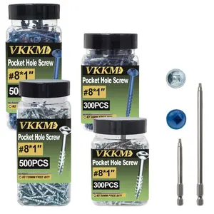 Pocket Hole Screw, 1 Count #8*1 Inch Pocket Hole Screw with Drive Bit Included, Coarse Thread, Square Drive, Coated Weather Resistant Pocket Hole Screws