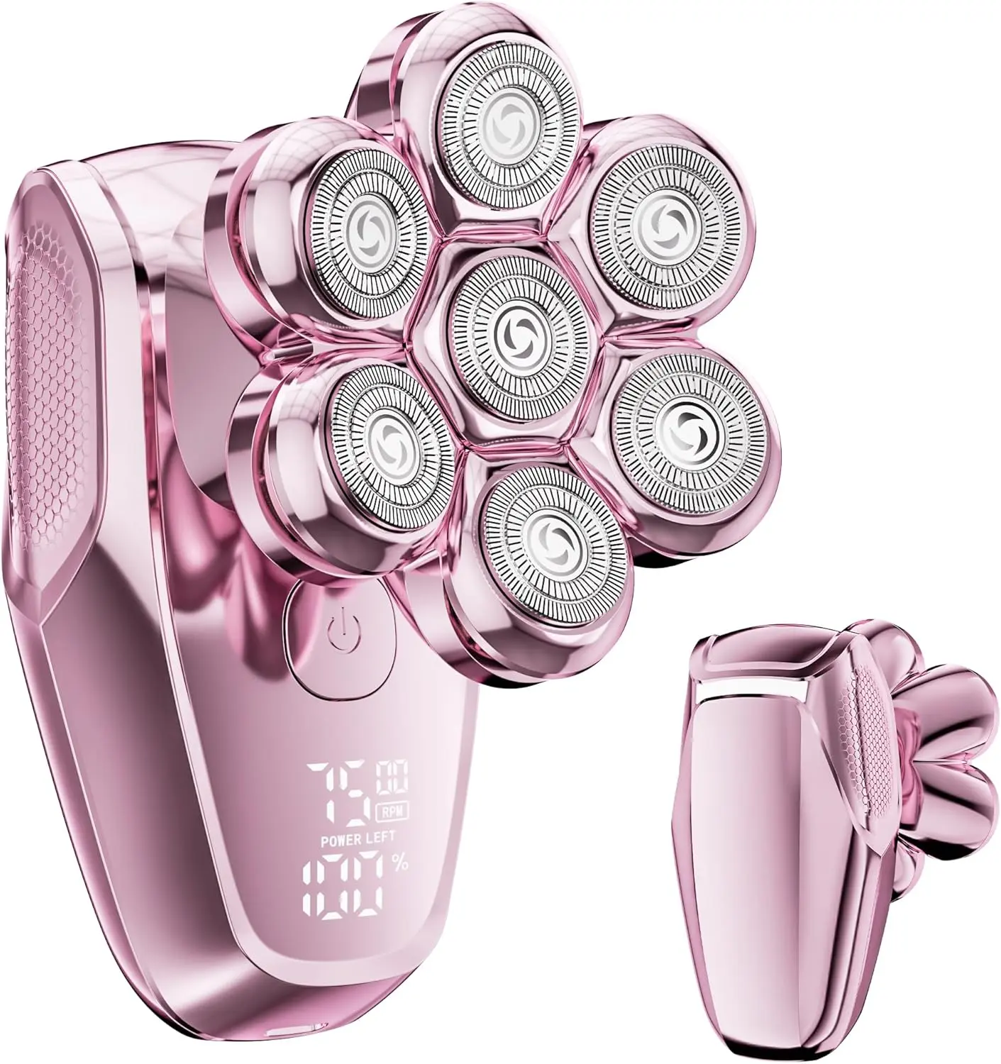 Women’s 7D Electric Shaver with LED Display, Light Pink Smooth Waterproofing Razors, USB-C Fast Charging, IPX8 Waterproof, Dry & Wet Shaving, Holiday Gift #SummerEssentials