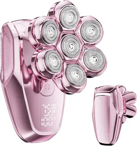 Women’s 7D Electric Shaver with LED Display, Light Pink Smooth Waterproofing Razors, USB-C Fast Charging, IPX8 Waterproof, Dry & Wet Shaving, Holiday Gift #SummerEssentials