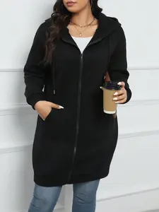 A women's Basic solid color Long Sleeve trench coat, loose and versatile casual jacket
