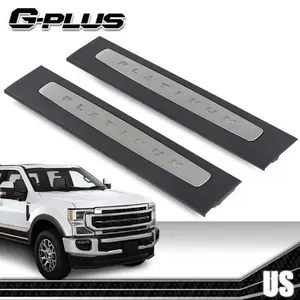 Illuminated LED Door Sill Plate Pair Set, Chrome Trim Car Exterior Accessory, Direct Fit for 2017-2022 Super Duty Crew Cab,summervibes