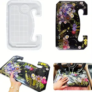 1 Piece Resin Silicone Mold for DIY Resin Casting, Steering Wheel Tray Table, Convenient for Laptops and Food Storage