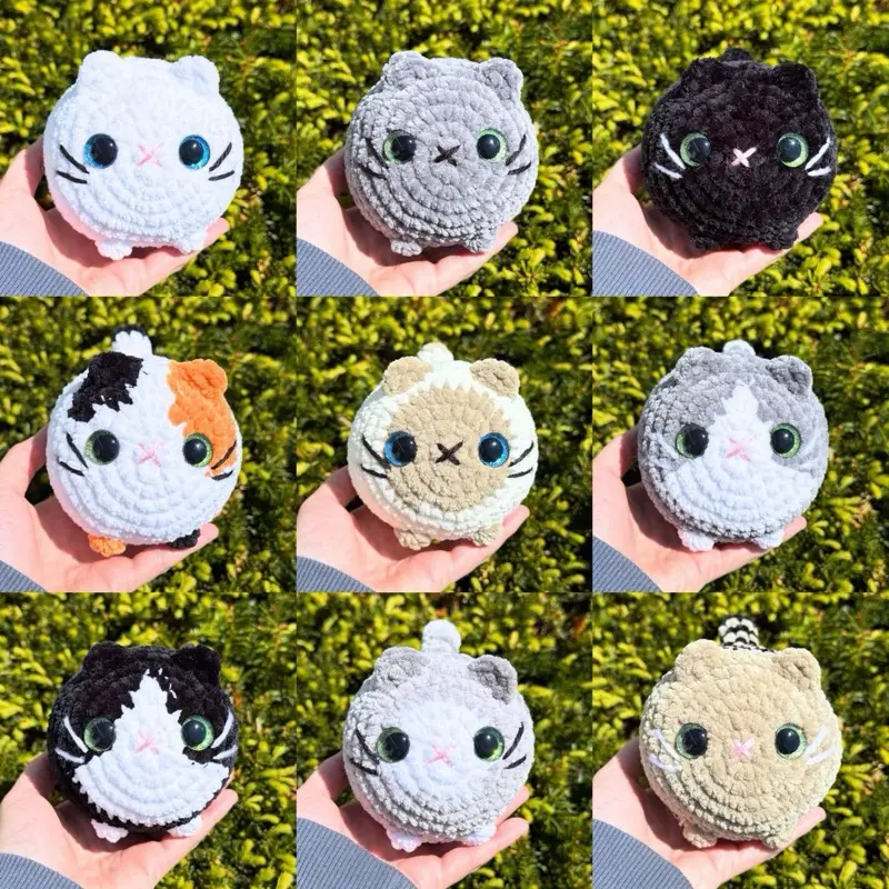 Hand-crocheted loaf cats (multiple colors)
