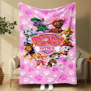 Paw Patrol Flannel Blanket Chase Marshall Skye Characters Machine Washable Super Soft Throw for Kids Boys Girls Bed Sofa Birthday Gift