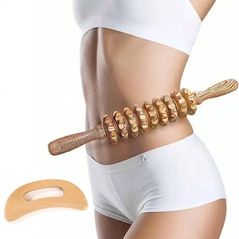 Wooden Scraping Tool for Body Massage, Slimming & Shaping, Handheld Spa Massager for Men Women, Body Care Tool, Natural Wood Material