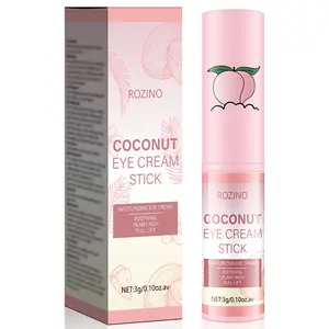 ROZINO 3Pack Coconut Eye Cream Stick - Natural Ingredient Targeted Application for Eye Care - Convenient Stick Form - 3g/0.10oz