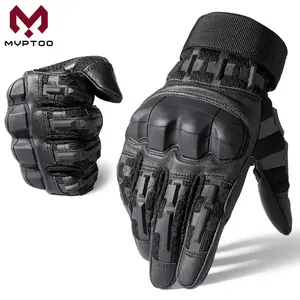 MVPTOO Outdoor Sports Gloves, High Sensitivity Touch Screen Hrad Protective Shell PU Leather Tactical Working Motorcycle Mountaineering Training Gym Full Finger Gloves, Combat Hunting Cycling Motorbike Sports Gloves Outdoor Accessories Protective Gear