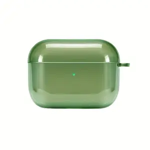 1pc Morandi Color Solid Translucent Green Dark Green Minimalist  Full-Cover Anti-Drop Leather Strap  Case