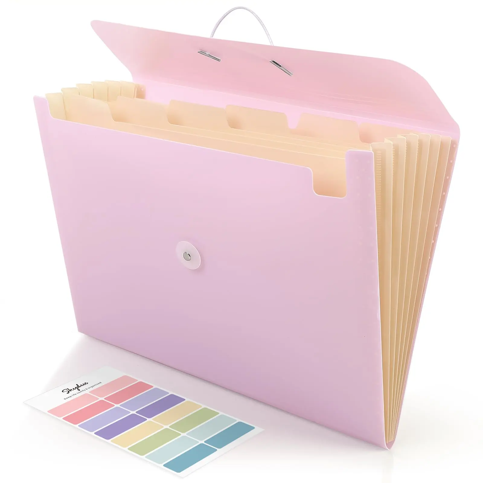 SKYDUE Expanding File Folder with 7 Pockets, Accordion File Organizer, Folders for Documents,Portable Receipt Paper Organizer,Letter Size Filing Folder School Office Supplies