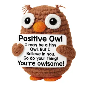 Kawaii Handmade Knitted Owl Doll, Soft Squishy Stress Relief Plush, Unique Handcrafted Design With Rich Details, Long Lasting Beautiful Decoration For Home Office, Perfect Collectible For Handmade Lovers, Heartwarming Gift For All Occasions