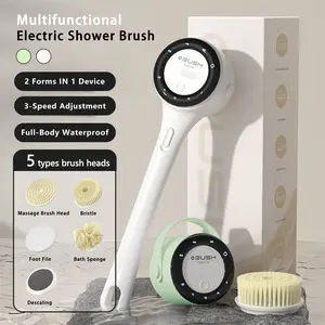 5-in-1 Electric Bath Brush Replacement Heads - Soft Bristle Deep Cleaning, Heel Exfoliation Body Scrubbing Brush, Exfoliating Body Scrubber for Full Body Exfoliating Tool