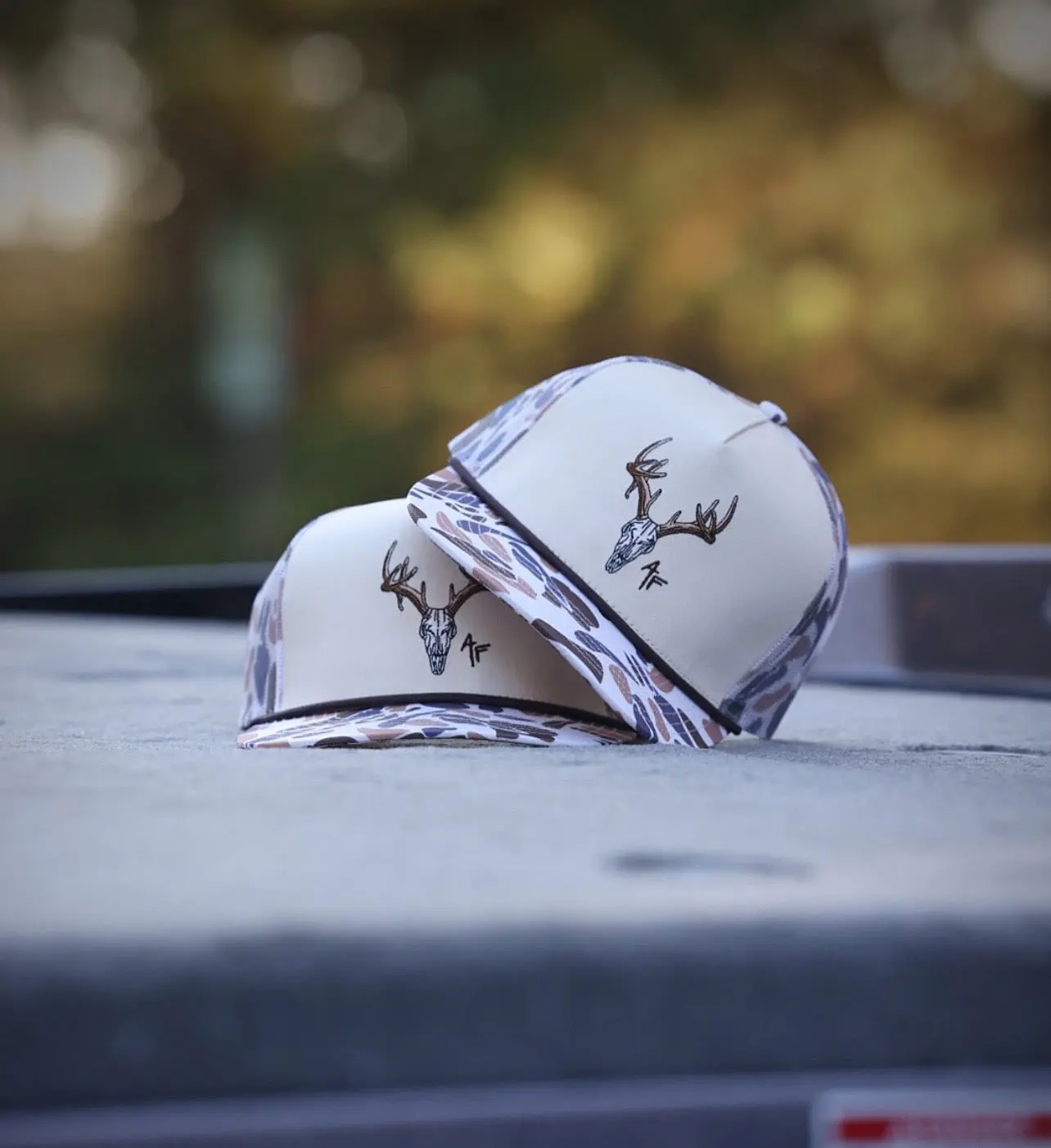 European Deer Skull - AF Old School Camo Rope Hat