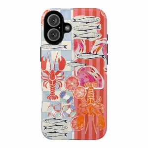 Italian Summer Phone Case Sardines Cute Summer Phonecase Fisherman Aesthetic Lobster iPhone 17 16 15 14 13 12 11 Pro Max, Samsung Galaxy S25 S24 S23 S22 S21 Ultra Plus FE Cases