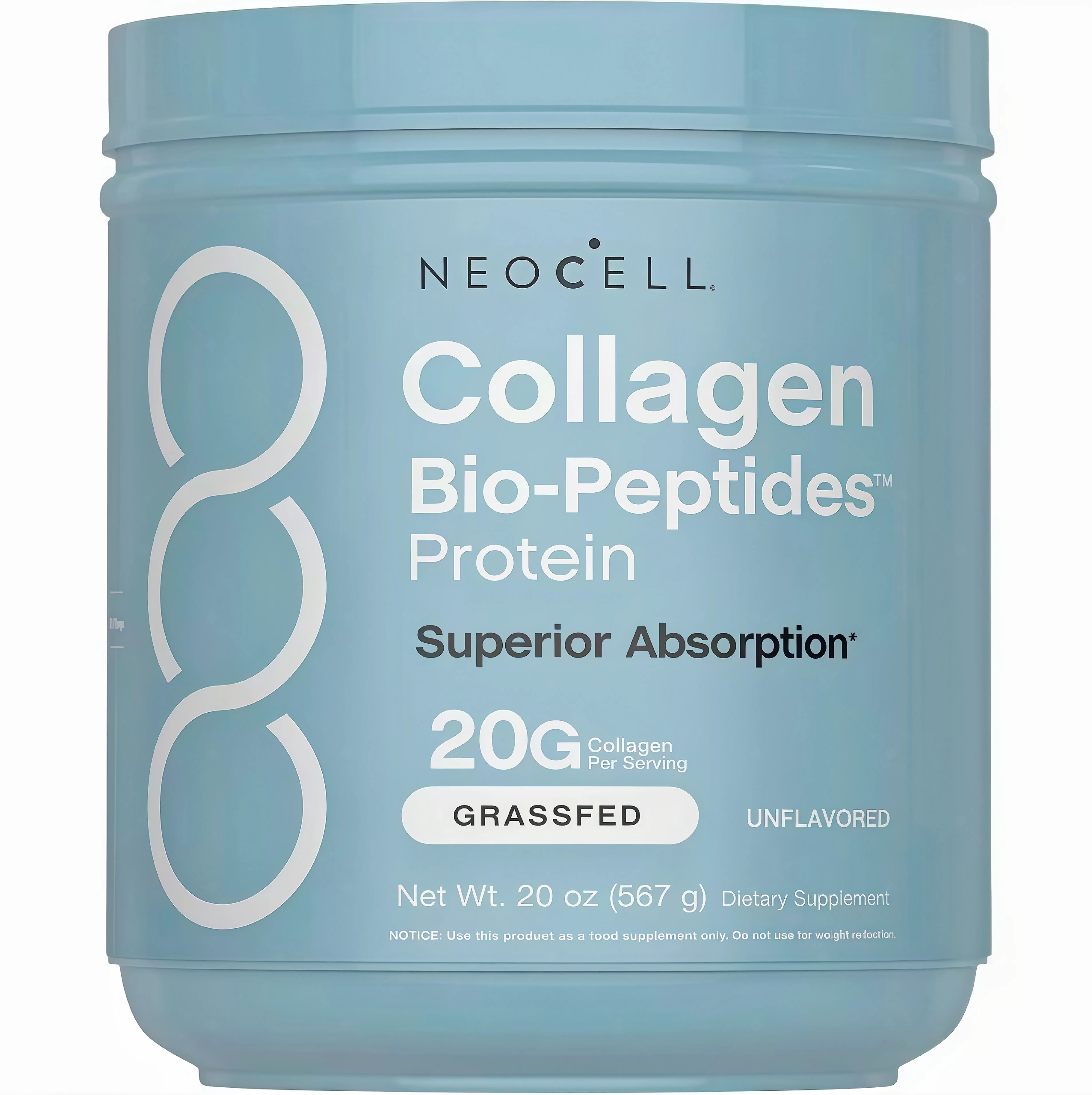 NeoCell Collagen Bio-Peptides Powder 20oz -CL Grassfed Protein Supplement-Advanced with 18 Essential Amino Acids