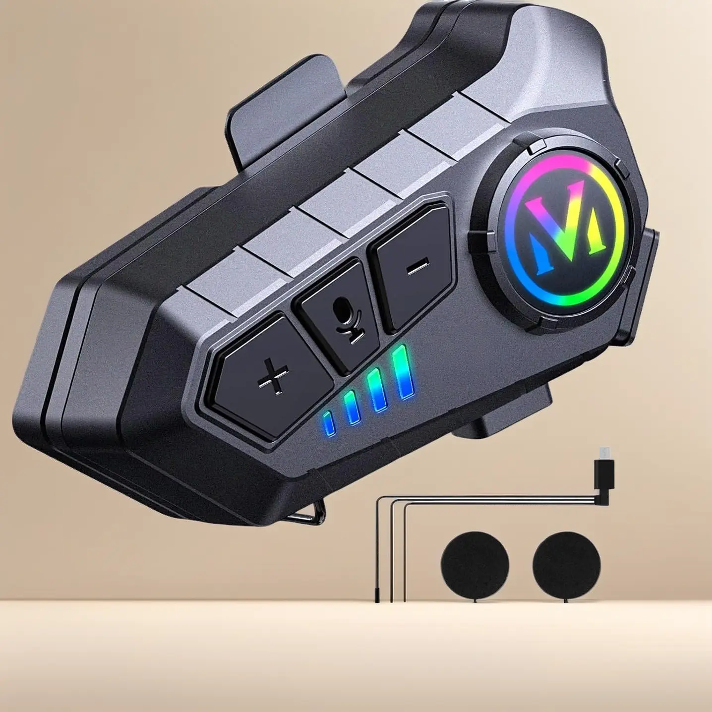 Men's Costume Accessory Wireless Bluetooth Helmet Headset - Noise Cancellation, Ultra-Thin Speakers, Waterproof, 32-Hour Continuous Use, 360-Hour Standby, Auto-Answer for Motorcycle Helmets