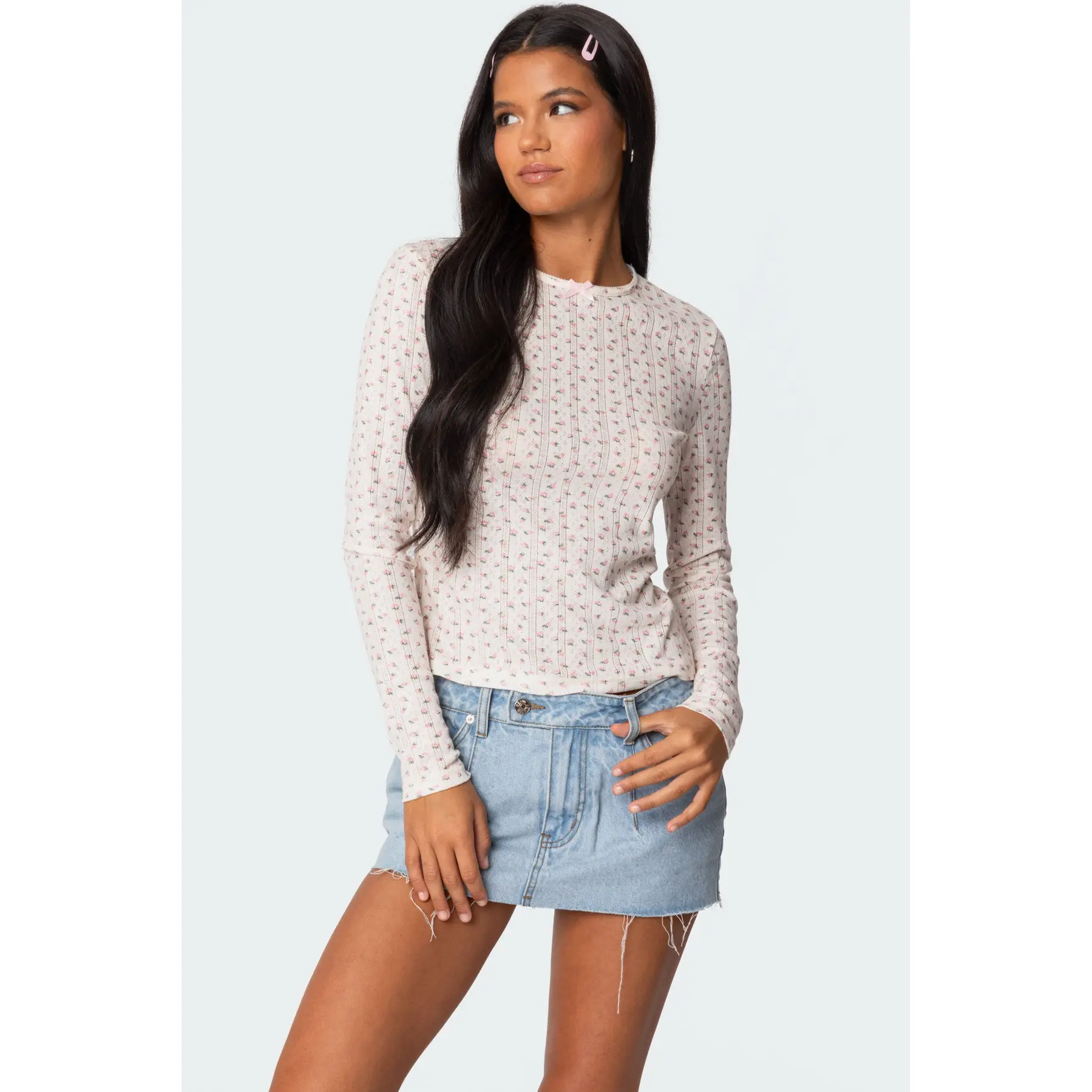 Emery Printed Pointelle Top