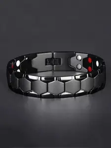 Punk Style Spherical 4 in 1 Element Energy Magnetic business Bracelet, Fashionable Titanium Steel Bracelet for Men, Trendy Jewelry Accessories, Christmas Gift for Dad and Husband hypoallergenic bangle