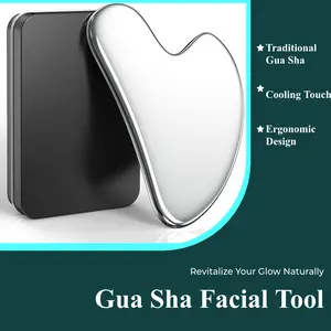 Stainless Steel Gua Sha Facial Tools, Guasha Tool for Face Acupuncture Therapy Trigger Point Treatment, Gua Sha Scraping Massage Tool
