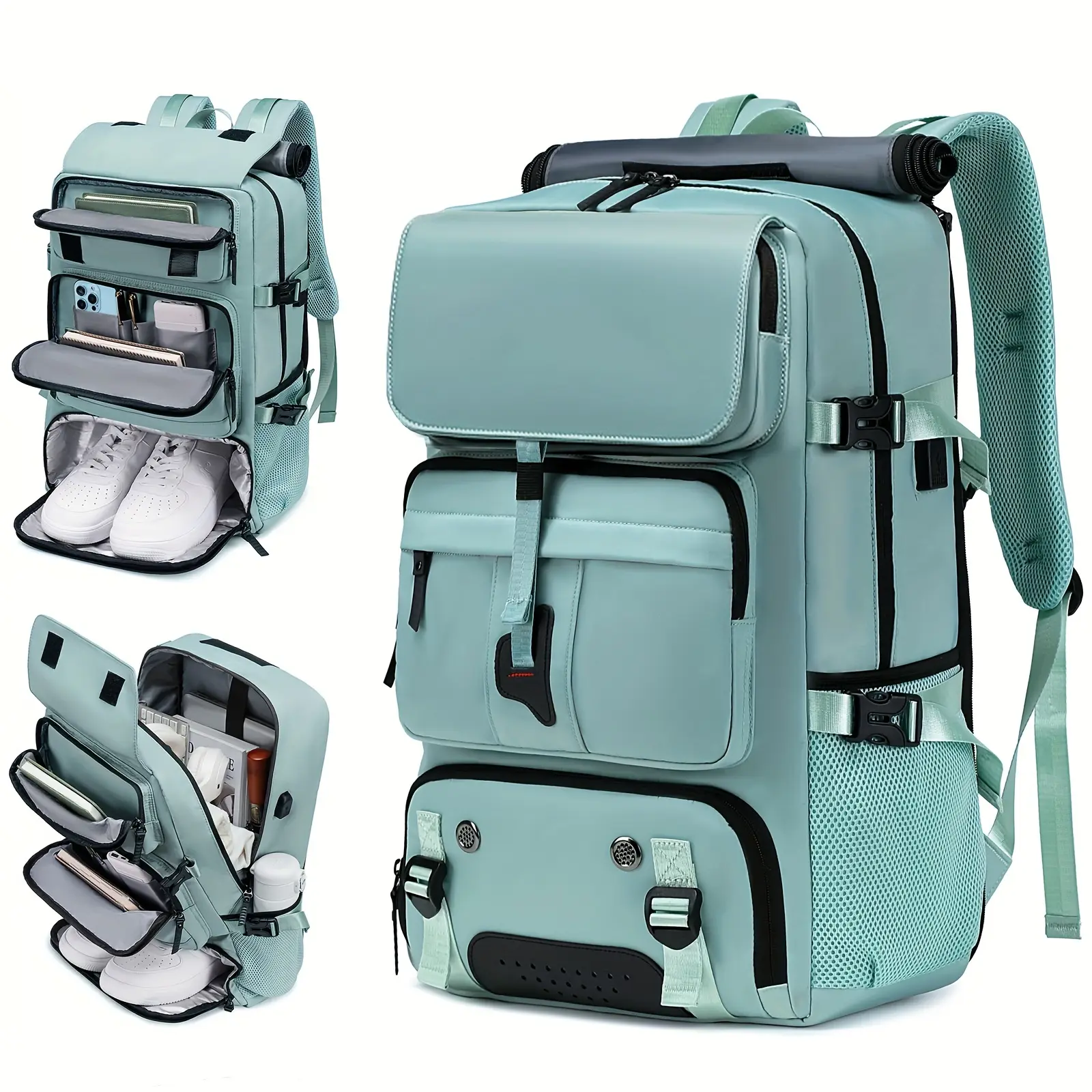 1pc Large Capacity Waterproof Laptop Backpack, Men's And Women's Travel BackpackWith Shoe Compartment, Suitable For Business, Travel And College, Holiday TravelParty Gifts, School Bags, Easter Valentines Gifts gym bag