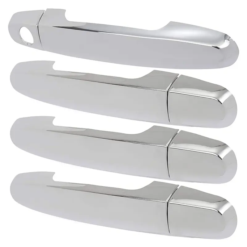 Chrome Finish Plastic Exterior Door Handles Kit, Lightweight Custom Design Self-Adhesive Easy-Install Car Accessories, Heavy Adhesion Long-Wearing Fit for 2003-2013 Toyota Corolla